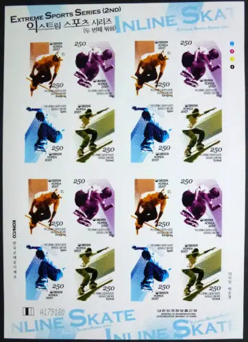 Korea Süd 2007 Extremsport Inlineskaten Sport II 2599-2602 Kleinbogen MNH