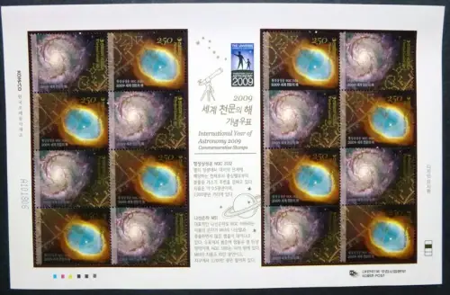 Korea Süd 2009 Astronomie Astronomy Galaxie Galaxy 2686-2687 Kleinbogen MNH