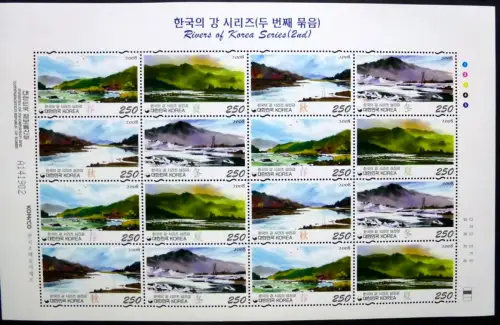 Korea Süd 2008 Flüsse Rivers II Landschaften Landscapes 2624-27 Kleinbogen MNH