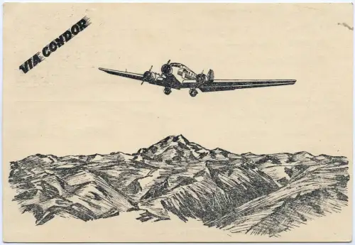 Katapult 1935 Chile Condor Weihnachtskarte Santiago Berlin H 425 Catapult / 2034