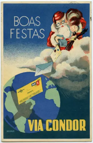 Katapult 1936 Brasilien Condor Weihnachtskarte Sao Paulo Halle 502 Catapult/2036