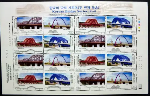 Korea Süd 2005 Brücken Bridges II Architektur 2480-83 Kleinbogen MNH