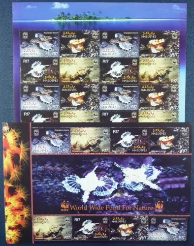 Malediven Maldive 2004 WWF Fische Fishes Poissons 4407-4410 Kleinbögen (2) MNH