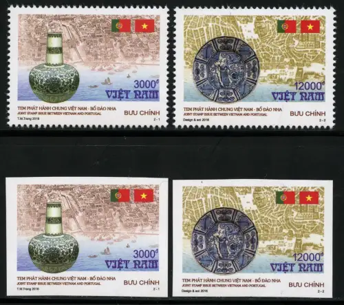 Vietnam 2016 Portugal Gemeinschaftsausgabe Joint Issue Kulturerbe 3713-3714 MNH