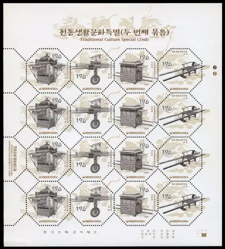 Korea Süd 2003 Sänften Handwerkskunst II Crafts 2349-2352 Kleinbogen MNH