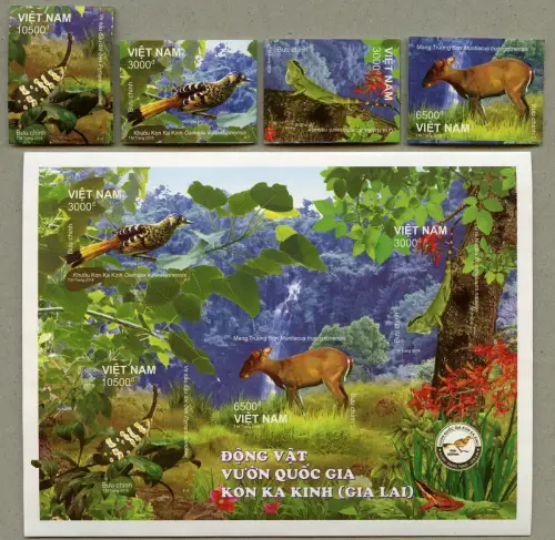 Vietnam 2018 Tiere Nationalpark Vogel Gecko Insekt Ungezähnt Postfrisch MNH