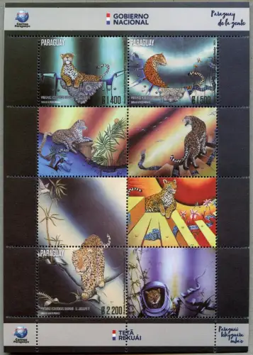 Paraguay 2021 Jaguar Wildkatze Gemälde Block MNH