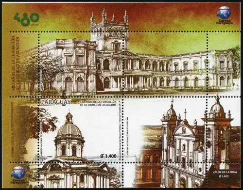  Paraguay 2017 Asuncion 480 Jahre Kirche Architektur Palast Pantheon Block MNH