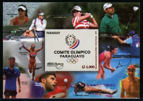 Paraguay 2016 UPAEP Olympiade Olympics Golf Tennis Tischtennis Rudern Block MNH