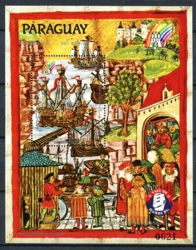 Paraguay 1989 Gemälde Ships Hamburg Schiffe Painting Block 461 Postfrisch MNH
