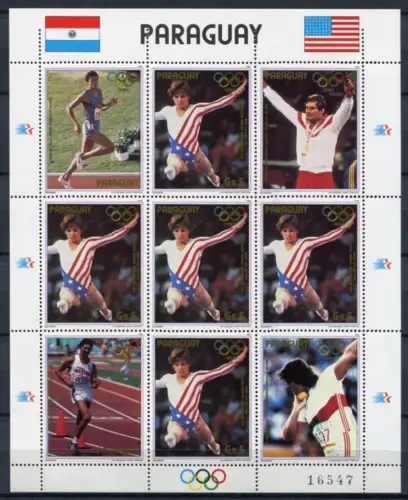 Paraguay 1985 Olympiade Olympics Los Angeles 1984 3830 Kleinbogen Postfrisch MNH