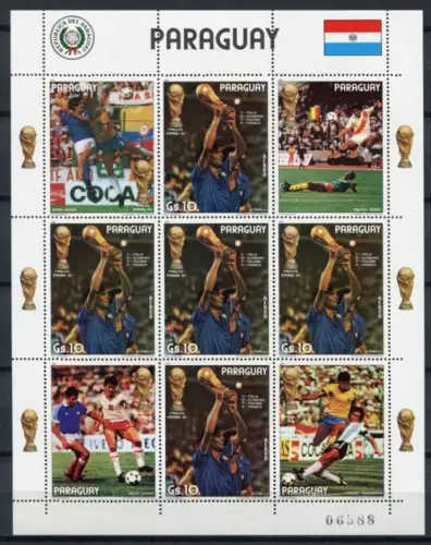 Paraguay 1982 Fußball WM Soccer Spanien 3561 Kleinbogen Postfrisch MNH