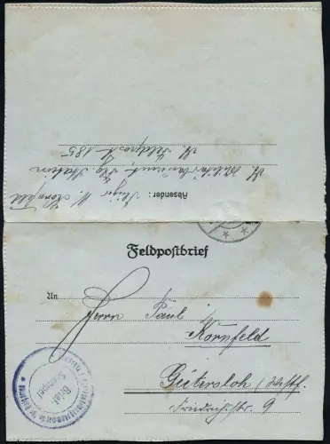 Bulgarien 1918 Feldpost Kartenbrief Dt. Fliegerausbildungskommando Gütersloh/141