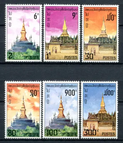 Laos 1976 Tempel Hist. Architektur Temples Architecture 442-447 A Postfrisch MNH