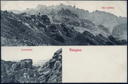 Kiautschou 1909 AK Lauschan Irenebaude Lauting ° Litsun 27.9.09 Tsingtau / 120