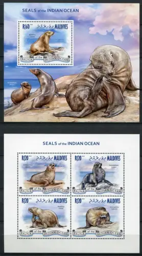 Malediven Maldive 2013 Robben Seals Meeressäugetiere Postfrisch MNH