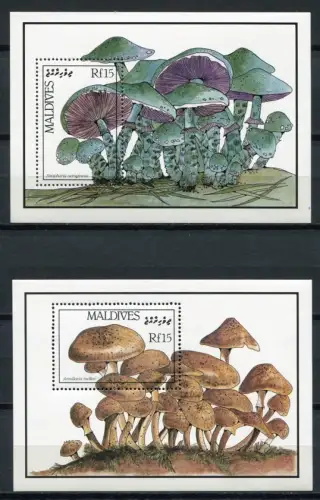 Malediven Maldive 1986 Pilze Funghi Mushrooms Block 130-131 Postfrisch MNH