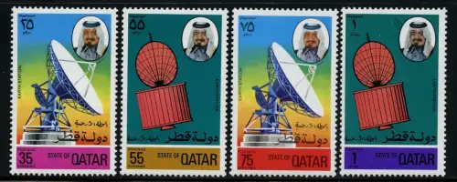 Raumfahrt Space 1976 Qatar Katar Erdfunkstelle Antenne Satellit 673-676 MNH