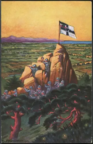 Kiautschou 1914 Patriotische Ansichtskarte Beobachtungsposten vor Tsingtau / 302