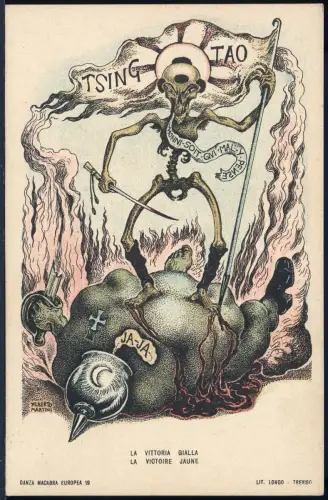 Kiautschou AK Tsing Tao Der Gelbe Tod La Vittoria Gialla Ungebraucht / 304