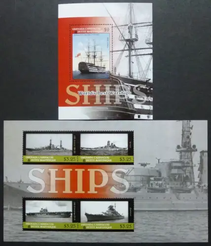 Grenada Grenadinen 2013 Kriegsschiffe War Ships Bismarck Arizona HMS Victory MNH