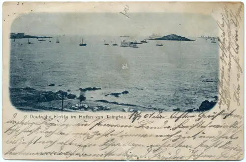 Kiautschou 1901 Boxeraufstand AK Dt. Flotte Tsingtau Saarbrücken Lollar / 310