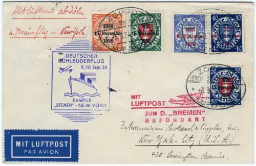 Katapult 1934 Danzig Zoppot Zubringerflug Köln NY USA Catapult H 177 c / 1419