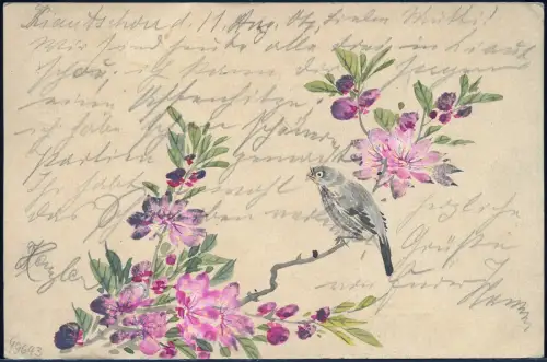 Kiautschou 1904 PK P 1 Bahnpost Weihsien Zug 2 Handzeichnung Dresden / 336