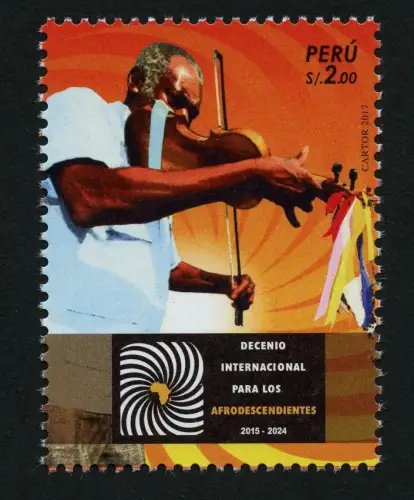 Peru 2017 Afroamerikanischer Musiker Geiger Kulturerbe Music Kulturerbe MNH