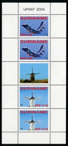 Surinam 2006 UPAEP Energiesparen Windmühle Flugzeug 2061-2062 Kleinbogen MNH