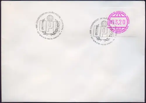 Brasilien Brazil Brasil 1979 1. Automatenmarke ATM Frama Cr$ 3,20 Brief SST UPU