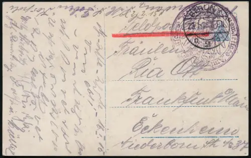 Dt. Militärmission Türkei 1915 AK Feldpost Goeben Auswärtiges Amt Frankfurt / 39