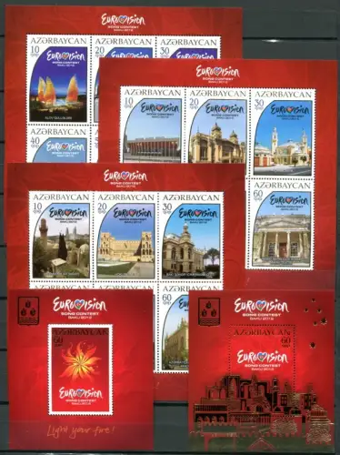 Aserbaidschan Azerbaijan 2012 Eurovision Song Contest Musik Block 110-114 MNH