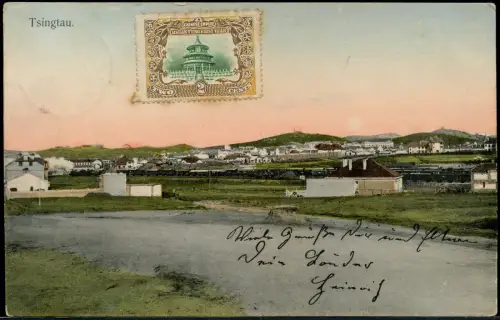 Kiautschou 1909 AK Eisenbahn in Tsingtau 30.10.09 via Dalny nach Bockel / 367