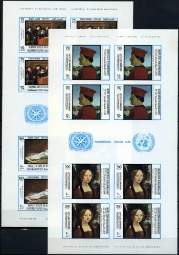 Aden Qu`aiti State Jemen 1967 Gemälde Paintings 169-76 B Imperf Kleinbögen MNH