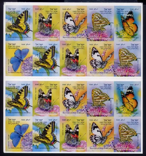 Israel 2011 Schmetterlinge Butterflies Papillon 2208-2213 Markenheft MNH