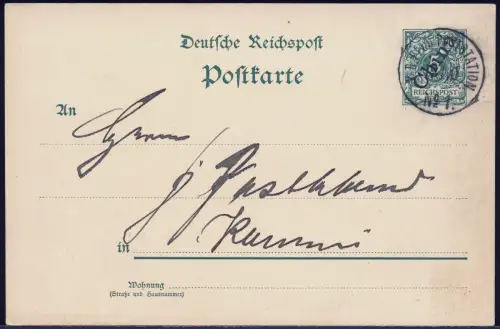 Kiautschou 1901 Vorläufer-PK K. D. Feldpoststation No. 1 vom 18.10. Kaumi / 382