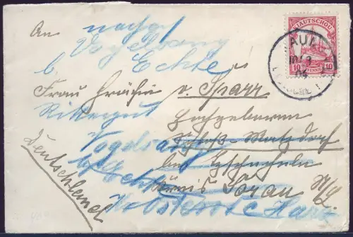 Kiautschou 1904 Brief Kaumi 10.3.04 Tzschecheln Nachsendung Rittergut Vogels/390