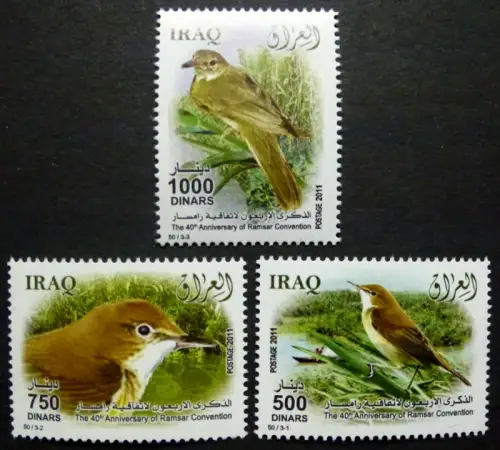 Irak Iraq 2011 Vögel Birds Uccelli Oiseaux Ramsar Convention 1856-1858 MNH