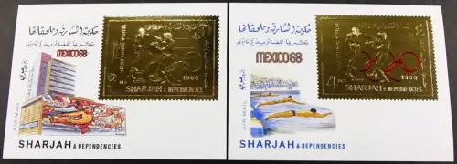 Sharjah 1968 Olympiade Mexico Sieger Boxen Boxing Block 45-46 A Gezähnt MNH