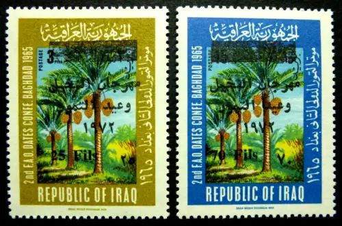 Irak Iraq 1972 Dattelpalmen Bäume Trees Palms Pflanzen Plants 749-750 MNH