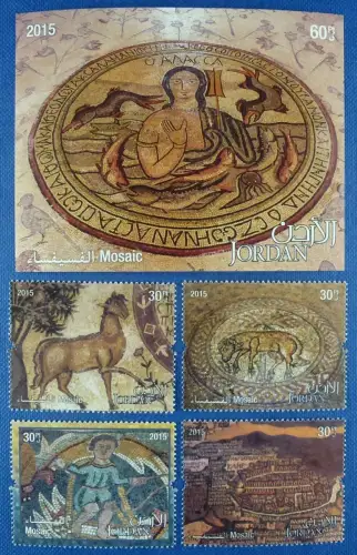 Jordanien Jordan 2015 Hist. Mosaike Kunst Tiere Pferd 2289-2292 Block 157 MNH
