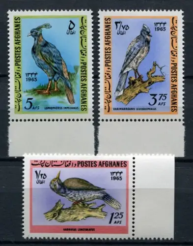 Afghanistan 1965 Vögel Birds Specht Fasan Strichelhäher 939-941 Postfrisch MNH