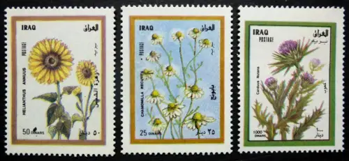 Irak Iraq 1998 Kamille Sonnenblume Distel Pflanzen Plants 1582-1584 MNH