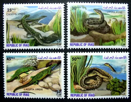 Irak Iraq 1982 Reptilien Reptiles Eidechsen Schlangen 1161-1164 Postfrisch MNH