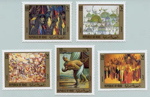 Irak Iraq 1983 Gemälde Paintings Treidler Basar Kunst Art 1205-1209 MNH