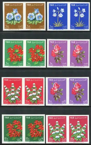 Jemen Yemen North 1964 Blumen Blüten Pflanzen Flowers 390-397 B Imperf Paare MNH