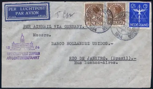 Zeppelin 1934 Niederlande 3. SAF Argentinienfahrt Amsterdam Rio Si 254 /2067