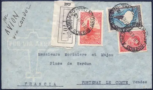 Katapult 1938 Argentinien Notwasserung Zephyr Brief Frankreich Catapult 614/2009