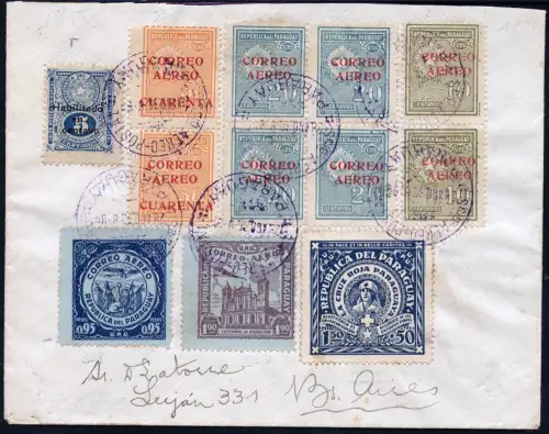 Paraguay 1930 Brief Luftpost MiF Buenos Aires Argentinien / 1048